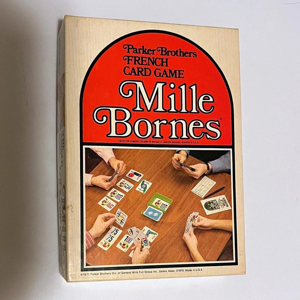 VINTAGE PARKER BROS:    1981 -  MILLE BORNES - FRENCH CARD GAME - COMPLETE COND!